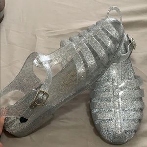 NEW Silver Jelly Sandals